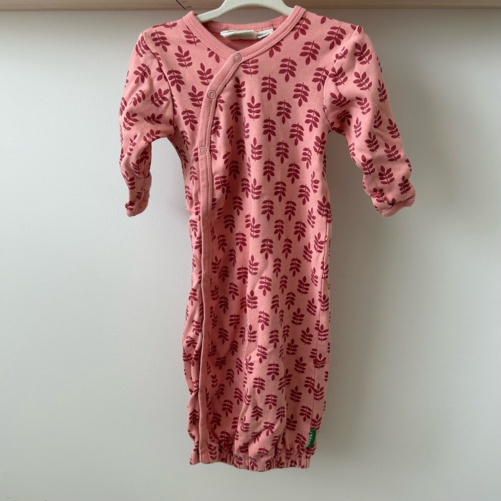 Parade Organic Sleep Gown Pink Leaf